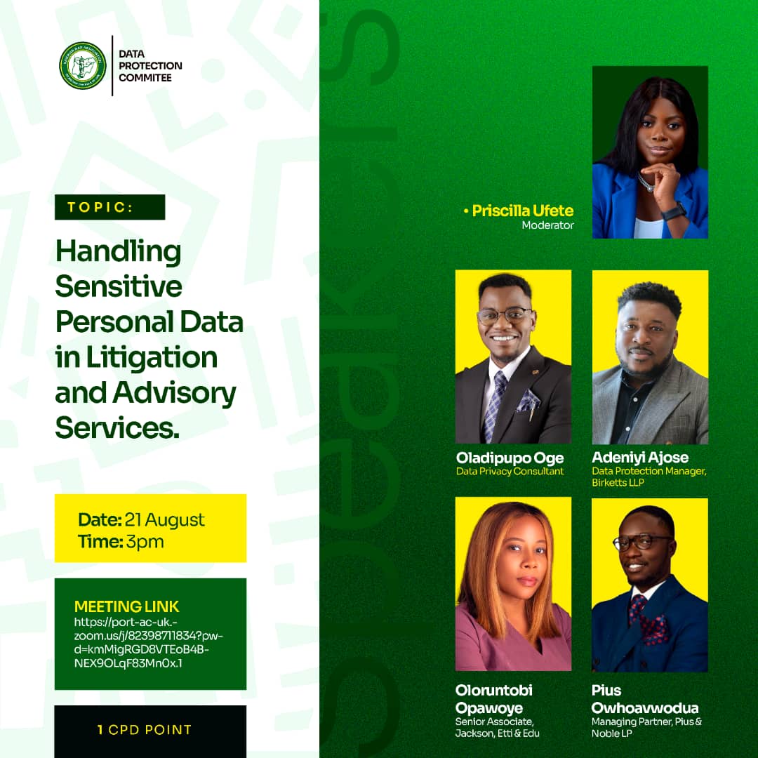 NBA-DPC Webinar: Handling Sensitive Personal Data in Litigation & Advisory Services